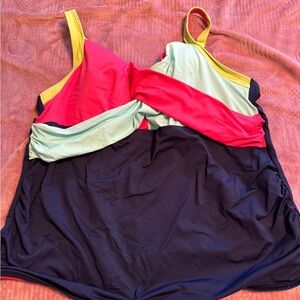 Lands' End  Multicolor and Navy Tankini top